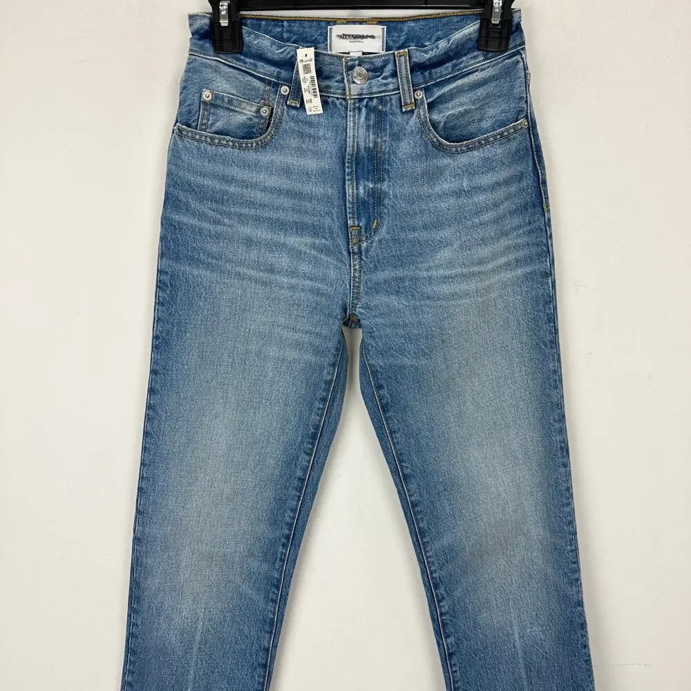 Madewell Alexa Chung Franny Straight Jean Oakwick Wash Blue Rigid US 23 NWT